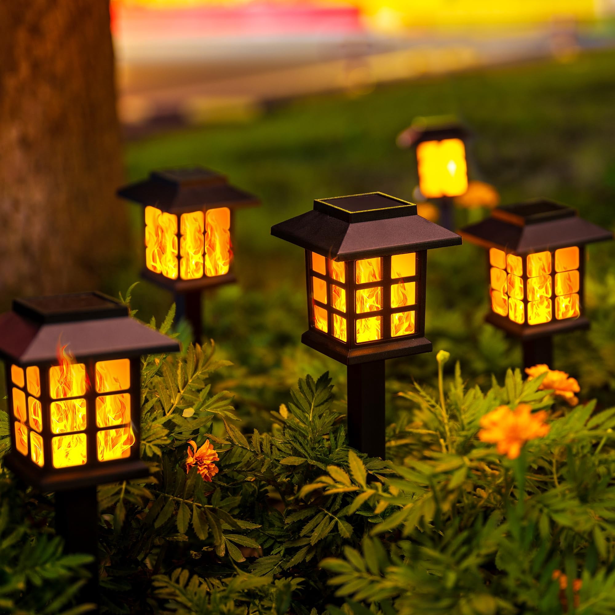 Solar Outdoor Lights,12 Pack LED Solar Lights Outdoor Waterproof, Solar Walkway Lights Maintain 10 Hours of Lighting for Your Garden, Landscape, Path, Yard, Patio, Driveway