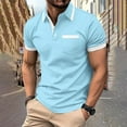 thumbnail image 2 of Hot Days, Bold Styles YLSDY Men's Casual Button Collared Shirts 2025 Solid/Colo Short Sleeve Fashion Shirt Classic Striped Slim Fit Golf Tennis Tops Sky Blue M, 2 of 6