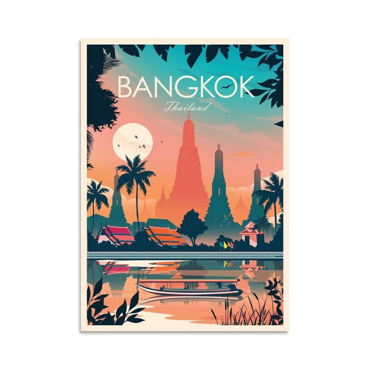 Bangkok Thai Lan Travel Office Poster , Poster Print Only