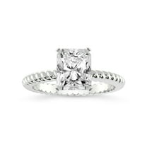 4 Carat IGI Certified Radiant Shape Lab Grown Diamond Engagement Ring | 14K White Gold |Sansa Solitaire Diamond Ring | FG-VS1-VS2 Quality Friendly Diamonds