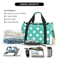 thumbnail image 6 of Japuie Teal Turquoise And White Polka Dot Print Travel Duffel Bag,Sports Tote Gym Bag,Hand Travel Bag,Tote Carry on Luggage,Weekender Overnight Bag for Women and Men, 6 of 6