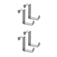 thumbnail image 4 of Injueey 2pcs Over Door Hooks Multifunctional Cabinet Kitchen Office Nail-Free Towel Clasp Rack Hangers Z-shaped Hanger Sturdy Metal plata 2piezas Injueey CBP093931, 4 of 6