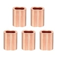 thumbnail image 1 of Unique Bargains 1/4" / 6mm Wire Rope Loop Sleeve, 5 Pack Copper Double Ferrule Duplex Crimping Loop Sleeve, Golden, 1 of 5