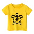 thumbnail image 3 of WhouRiu Little Girls' T Shirts Short Sleeve Turtle Print Loose T Shirt Child Summer Fashion Tops Yellow,Sizes 6-7, 3 of 3