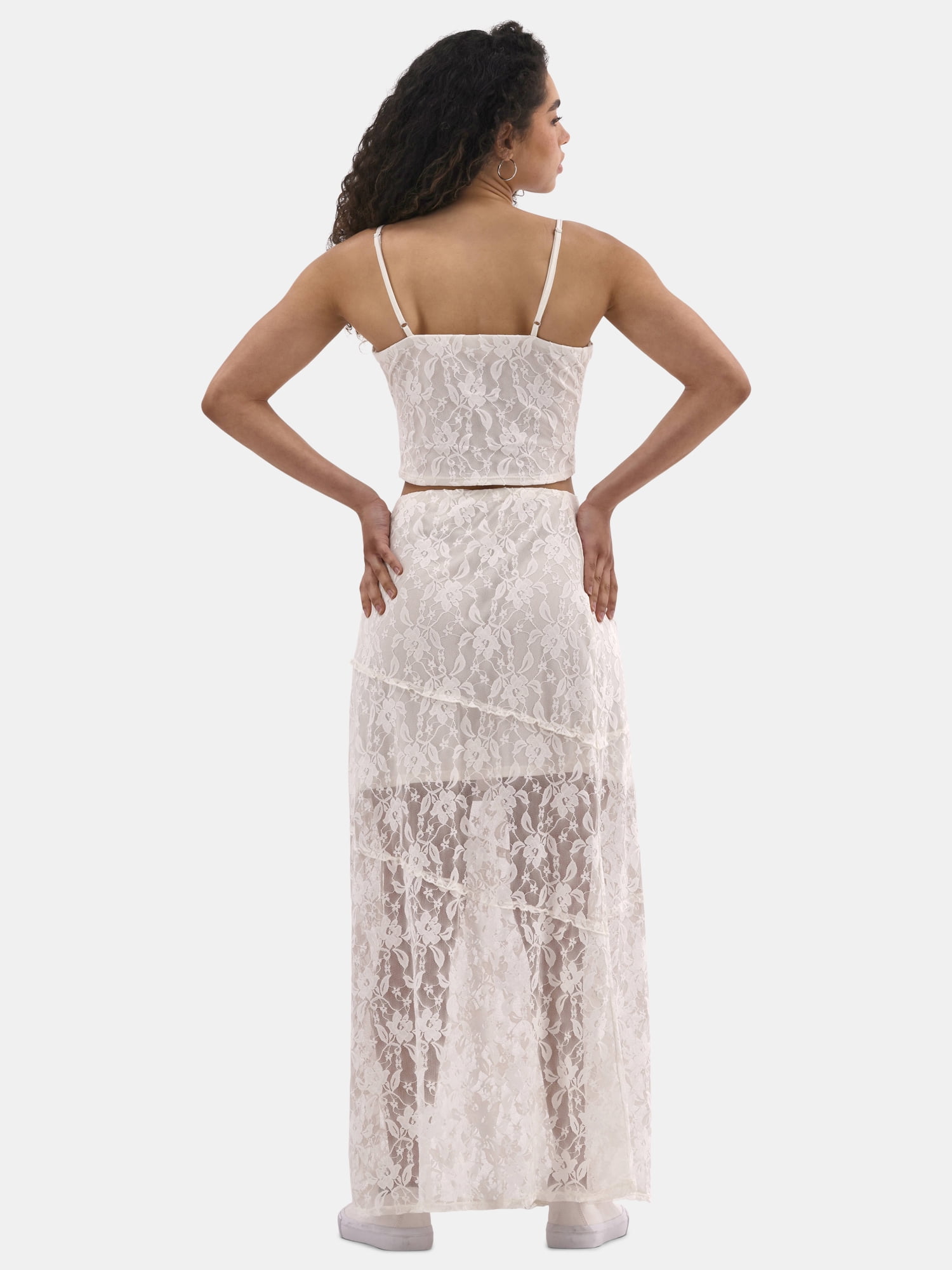 No Boundaries Lace Corset Top and Maxi Skirt Set, 2-Piece, Women's
