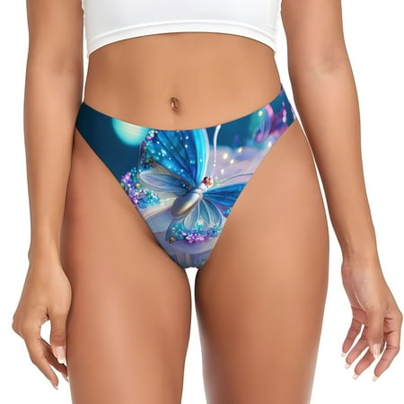 Thongs for Women - Butterfly Fantasy No Show Seamless Womens Thongs Underwear  Breathable G String Thongs for Women  Ladies Stretch Low Rise Thong Bikini Panties Briefs