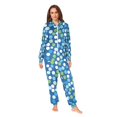 thumbnail image 2 of FORMRS Onesies Pajama for Adults Unisex Hoodie Winter Jumpsuit One Piece Sleepwear, Sizes S-2XL, Blue Dots, 2 of 7