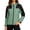 Green, variant on Women's Plus Size Hooded Rain Jacket Color Block Full Zip Waterproof Windproof Hooded Cropped Outdoor Windbreaker Coat