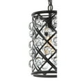 thumbnail image 6 of JONATHAN Y Gabrielle 8" Metal/Crystal LED Pendant, Oil Rubbed Bronze / Clear, 6 of 7