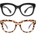 thumbnail image 1 of GFDYREE 2 Pairs Oversized Retro Reading Glasses for Women, Oprah Style Large Blue Light Blocking Readers, 1 of 7