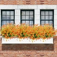 thumbnail image 2 of Morttic 12 Pcs Fake Fall Flowers Artificial Plants Outdoor Camellia UV Resistant Faux Plastic Flowers Greenery Shrubs Hanging Planter for Home Kitchen Garden Patio Window Decor (Orange Red), 2 of 14