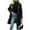 Black, variant on Women Winter Wool Blend Mid-Long Coat Double-Breasted Lapel Jacket Outwear Navy Blue M