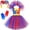 Blue%GC100, variant on SJLDQY Carnival Toddler Girls Clown Dress Up Lace Mesh Dress With Hat Outfits Party Stage Performance Clothes Set