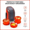 thumbnail image 4 of SOPL-OLIVEWARE Boss Stainless Steel Lunch Box, Microwave Safe & Leak Proof, 3 Ineer Steel Containers With Bpa Free Airtight Lids (290 ml, 450 ml, 600 ml), Fabric Bag - Orange, 600 Milliliter, 4 of 4