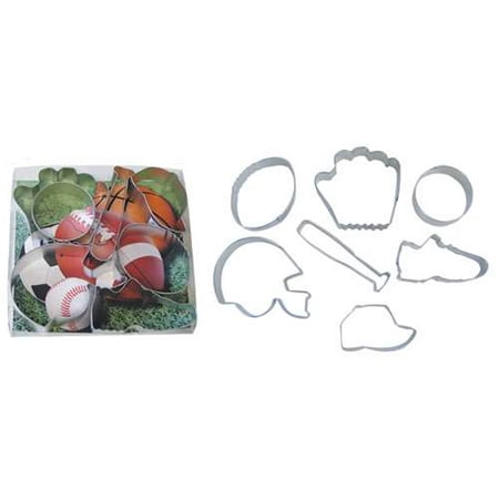 - R&M Sports 7 Piece Cookie Cutter Set - Baseball Cap, Bat, and Gloves; Football and Helmet; Sneaker, Circle