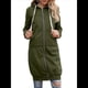 thumbnail image 3 of Sudadera con Capucha y Cremallera para Mujer, Chaqueta Informal de Larga para Otoño, Chaquetas Largas de Otoño con Bolsillos, Túnica Verde XL, 3 of 9