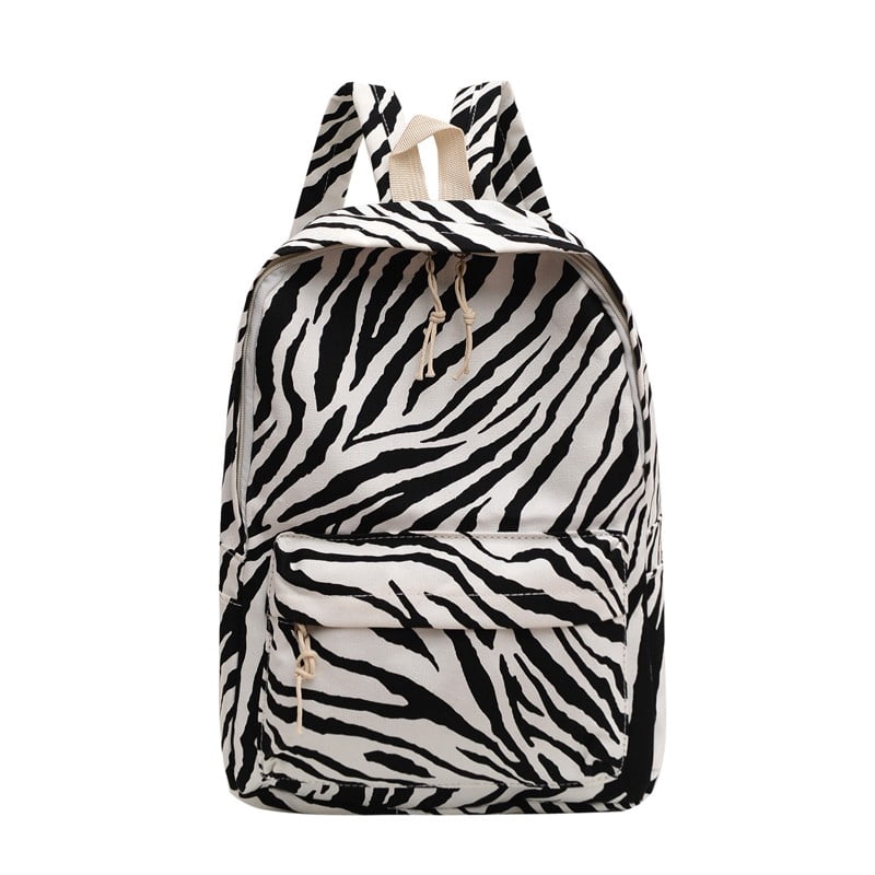 Zebra Print Canvas Backpack Personalized Zebra Canvas Backpack for Toddlers for Child  main image 2