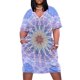 thumbnail image 2 of Vestido holgado con bolsillos y estrellas azules de mandala espacial n.º 3 para yoga, estilo psicodélico, para verano, para mujer., 2 of 7