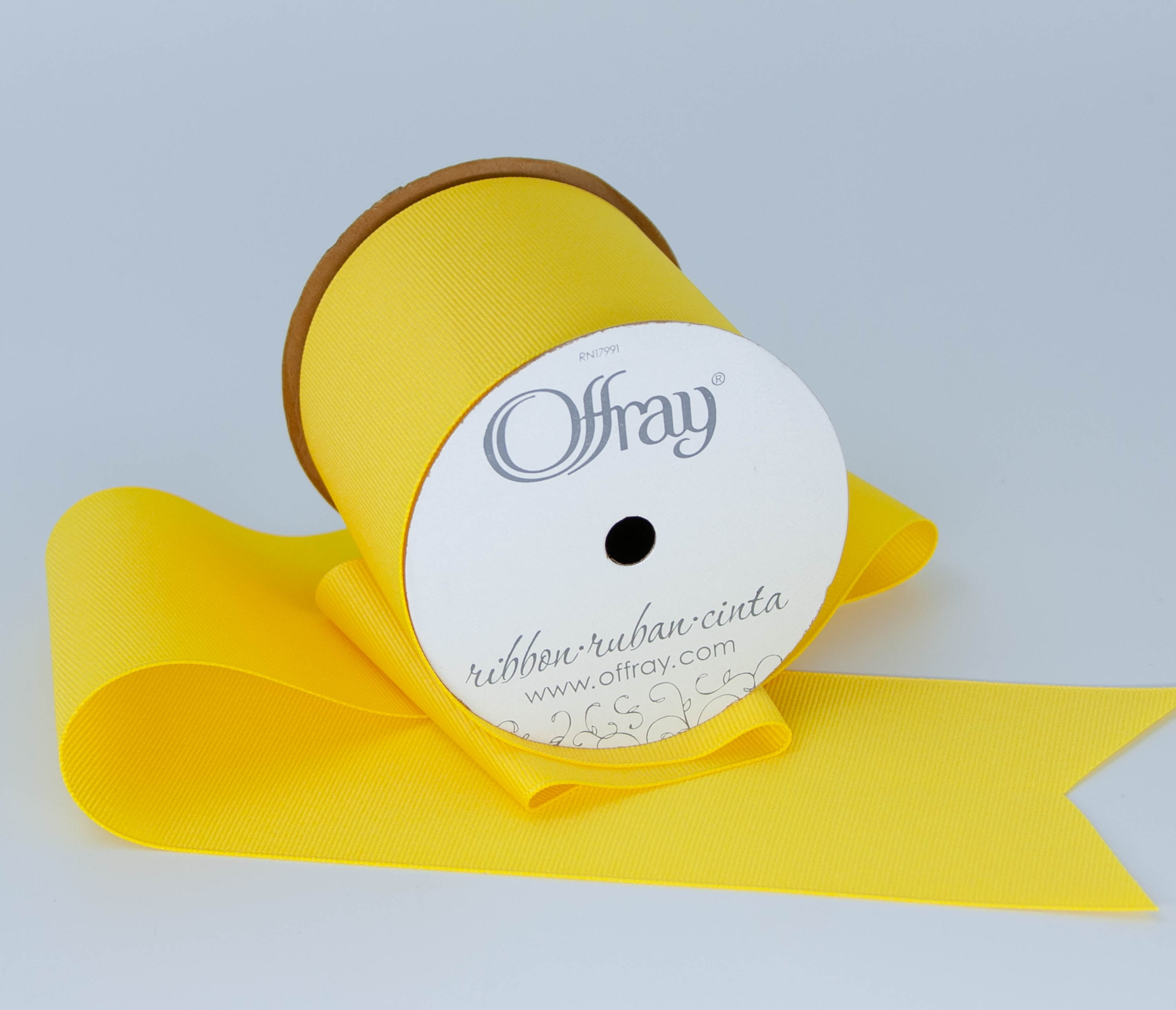(2 pack) Offray Ribbon, Maize Yellow 3 inch Grosgrain Polyester Ribbon, 9 feet