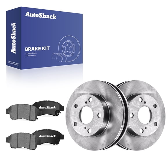 AutoShack Front Vented Brake Rotors   Ceramic Pads 6-PC Brake Kit Replacement for 1992-2001 Toyota Camry 10.03" (254.8 mm)