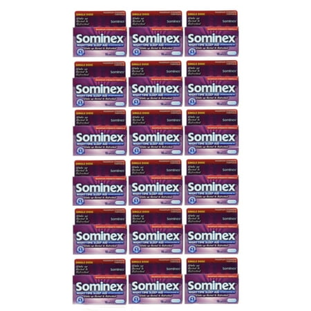 18 Pack Sominex Nighttime Sleep-Aid Maximum Strength 16 Caplets Each