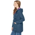 thumbnail image 5 of Woman Within Plus Size Flannel-Lined Denim Jacket Removable Hood Long Oversized Jean Coat, 5 of 5