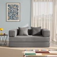 thumbnail image 3 of YINIX 62.9"  Sofa Couch with Two Pillows,  Comfy Modular Convertable Sofa Bed for Living Room and Small Spaces, Gray, 3 of 10