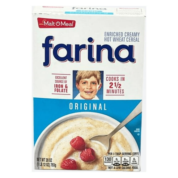 Farina Hot Wheat Cereal 28oz – Creamy, Nutritious Breakfast Cereal Rich in Iron – Quick and Easy to Prepare for Warm, Healthy Mornings – Family-Sized, Low-Fat