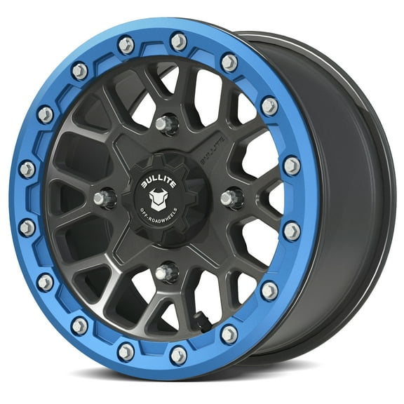 Bullite Wheels BT-05 Rider 15in UTV ATV SXS Beadlock Rims 15x7 Blue, 4x156 Bolt Pattern, 5 2 Offset, Compatible with Polaris RZR 1000 XP/Ranger XP 900/1000