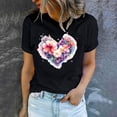 thumbnail image 4 of Valentines Day Tbopshirt Womens Tops,Valentine's Day T-Shirts for Women Short Sleeve Graphic Tees,Women's Lover Printed T-shirt Round Neck Summer Plus Size Tops S-XXXL, 4 of 5