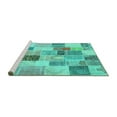 thumbnail image 2 of Ahgly Company Machine Washable Indoor Square Patchwork Turquoise Blue Transitional Area Rugs, 5' Square, 2 of 4