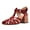Red, variant on Women Stylish Square Closed Toe Gladiator Sandals Fisherman Mid Chunky heel Pumps Party Work Dress Daily Wear Buckle Shoes Size 8 Red