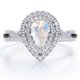 thumbnail image 1 of JeenMata Anillo de Compromiso de 1,75 Quilates con Piedra Lunar Arcoíris y Moissanita en Forma de Almendra, Doble Racimo, Banda Retorcida Pavé, Baño de Oro Blanco de 18 K sobre Plata, 1 of 6