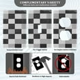 thumbnail image 3 of Yayeee Toggle Light Switch Wall Plate 1-Gang 4.5"x2.7" Home Decorative Outlet Cover, Black and Gray Plaid Pattern, 3 of 7