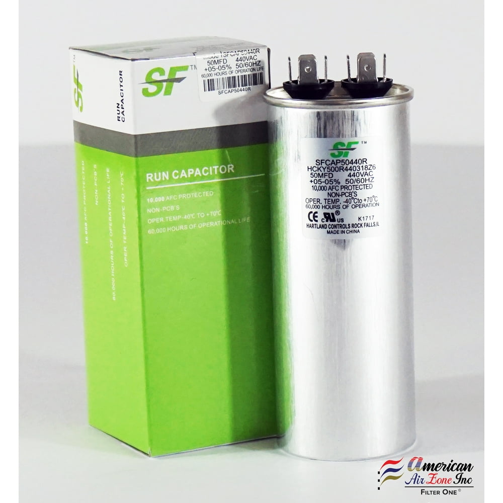 TRANE SF Run Capacitor 50 MFD (MicroFarad) 370/440 Volts (1 Pack