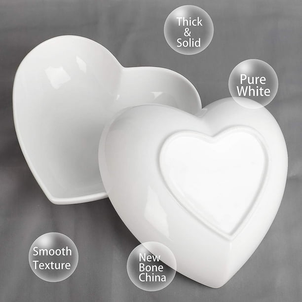 Big Heart Shaped Bowls 2pcs Porcelain White Heart shaped Dish For Desserts salad fruit pasta Or Romantic Dinner 23cm Walmart