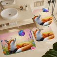 thumbnail image 4 of Fox And Butterfly in Spring Garden Shower Curtain Waterproof Bathroom Curtain Set 4pcs with Hooks Rugs Mat Bathroom Curtains Home Decor, 4 of 6