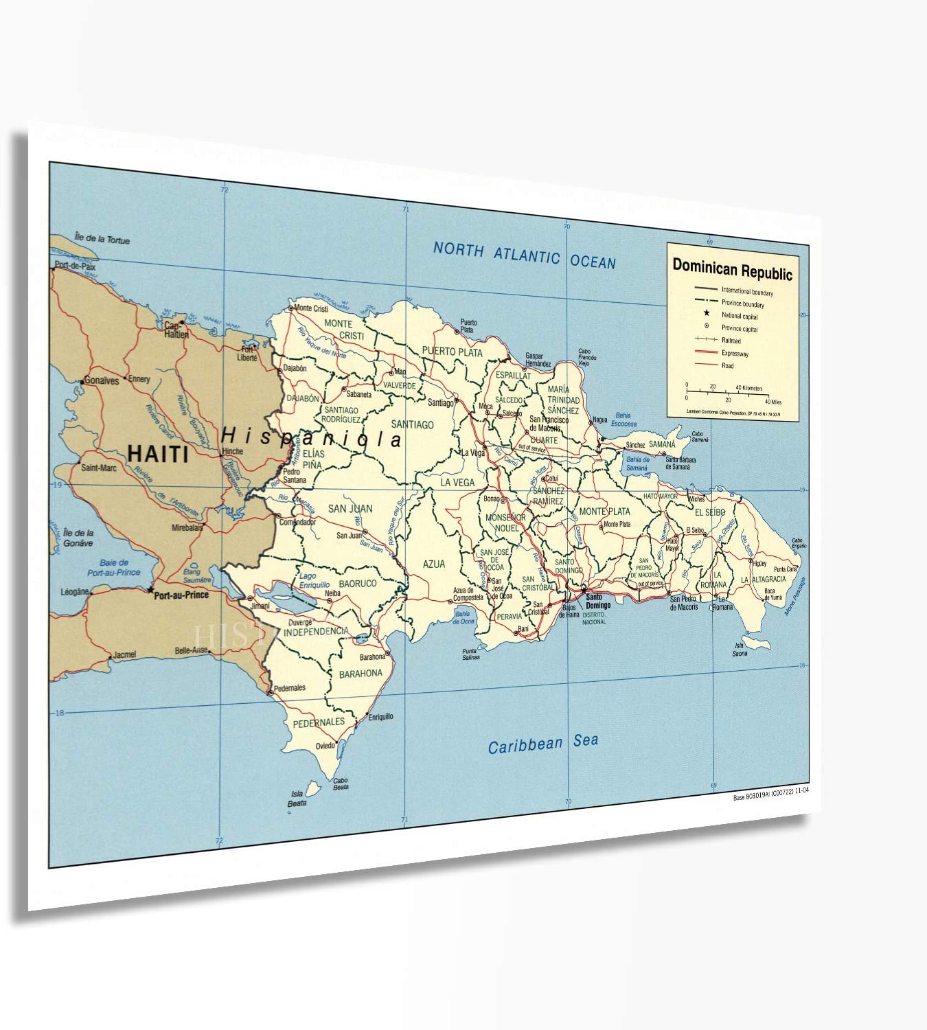 2004 Dominican Republic Map Poster - Dominican Republic Wall Art - Dominican Wall Decor - Dominican Poster - Dominican Republic Map Art - Dominican Wall Art - Walmart.com