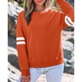 thumbnail image 2 of CURBODO Women's Striped Varsity Sweatshirt Oversized Long Sleeve Crewneck Pullover Fall Casual Tops, 2 of 6