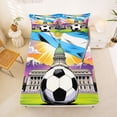 thumbnail image 5 of Erosebridal Modern Soccer Court Bed Sheets,Kids Football Sport City King Sheets For Boys Teens 4pcs, 5 of 6