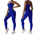 thumbnail image 4 of Women's One Piece Ribbed Jumpsuit Rompers Stretchy Workout Yoga Sports Bodysuit, 4 of 5