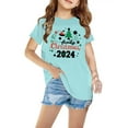 thumbnail image 1 of Fiudx Blusa con Estampado Navideño, Camisa de Mezcla de Poliéster Suave, Blusa con Mangas Abullonadas, Moda de Verano para Niñas, Ropa Informal, Regalo para Fiestas, de 3 a 14 Años, Material Transpir, 1 of 4