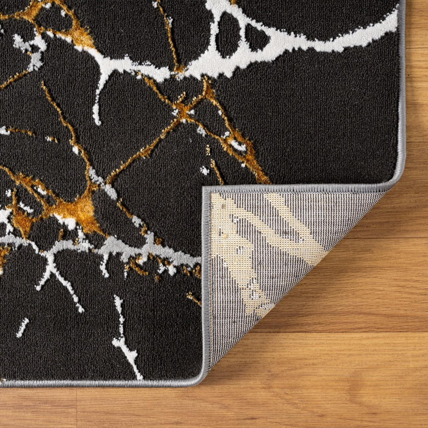 LUXE WEAVERS Modern Abstract Nature Black 4x6 Area Rug, Non-Shedding Carpet