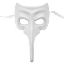 White Long Nose Bird Mardi Gras Masquerade Venetian Mask Plastic
