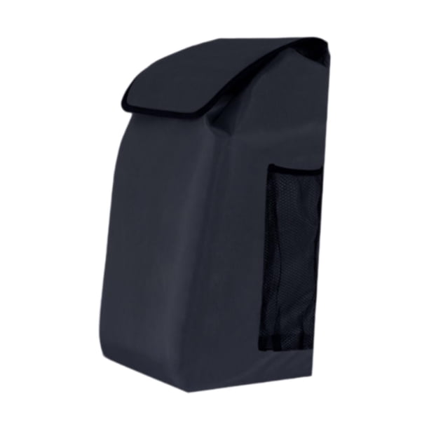 Bolsa para carrito de compras impermeable con bolsillo frontal, plegable, accesorios para carretilla de mano negro