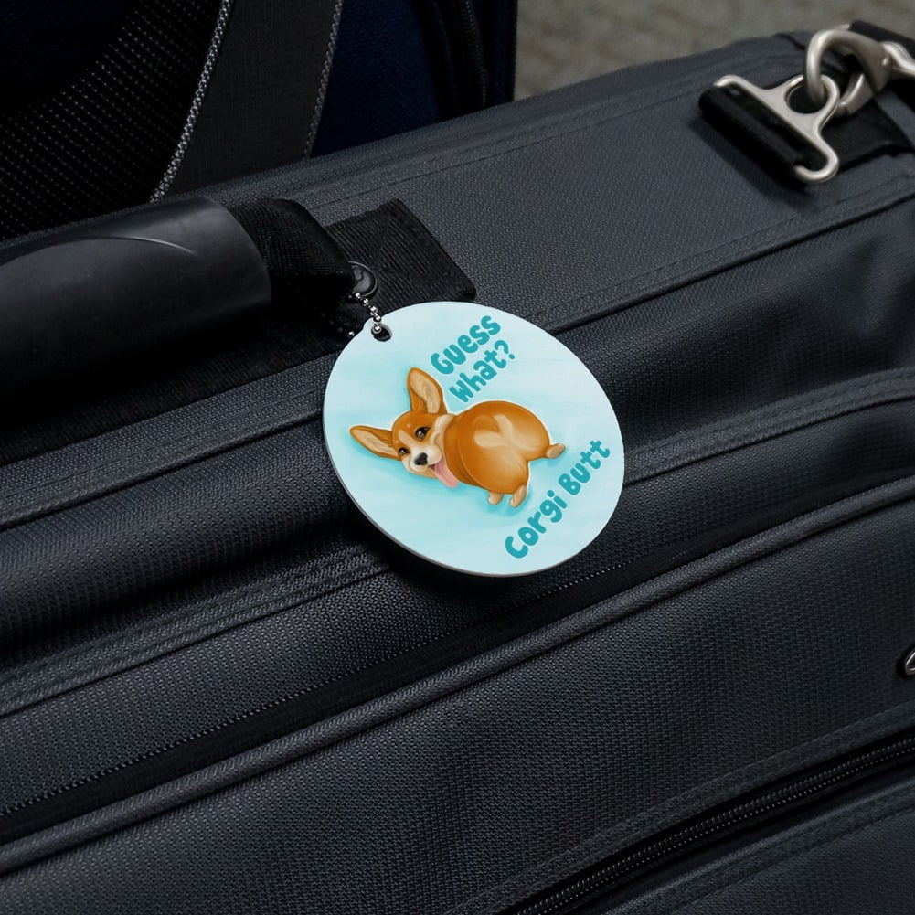 Guess What Butt Funny Joke Round Luggage ID Tag Card Suitcase