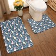 thumbnail image 2 of Yiaed Cute Rabbit Floral Print Bathroom Mat Set 2 Pieces Mat Anti-Skid Pad Ultra Soft and Absorbent Bathroom Bath Mat Contour Bath Rugs for Toilet Base, 2 of 6