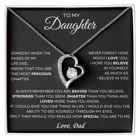 MERCH BY ANUBHUTI To My Daughter Forever Love Necklace Gift from Mom and Dad for Birthday Christmas