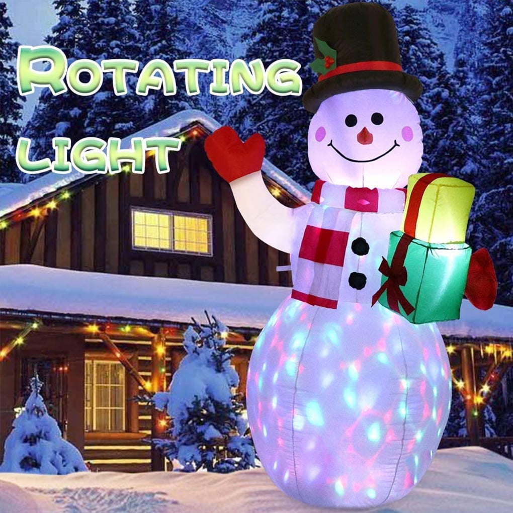 5Ft Christmas Inflatables Blow Up Yard Decorations Snowman Inflatable with Rotating LED Lights for Indoor Outdoor Yard Garden Christmas Decorations Christmas Inflatables Snowman Type 1