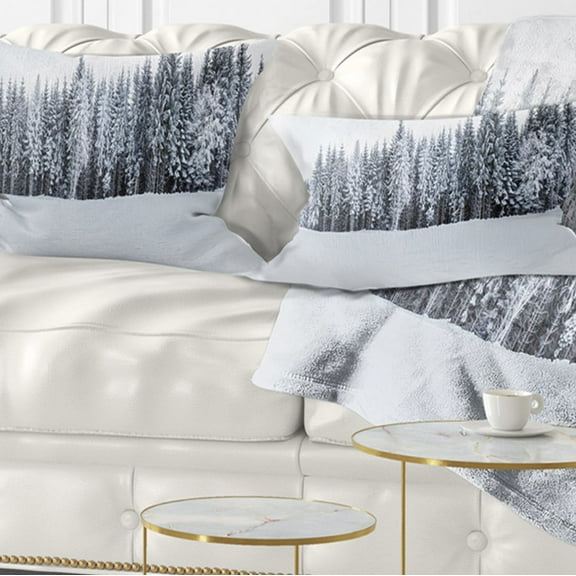 Designart 12" x 20" Blue Polyester Throw Pillow